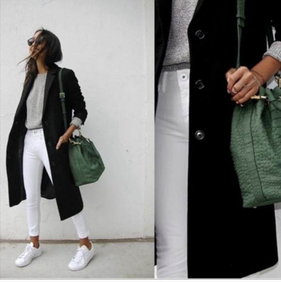 J.Crew Top Coat Wool/Cashmere Button Down Fully Lined Charcoal Peacoat(2)Petite - Picture 4 of 11